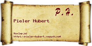 Pieler Hubert névjegykártya